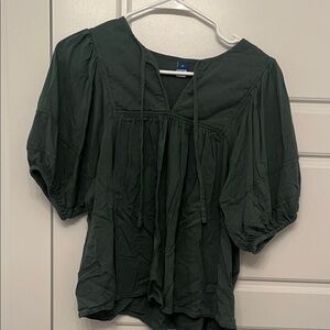 Old Navy Cotton Blend Quilted Peasant Top